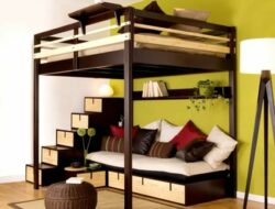 Contemporary Bedroom Design Small Space Loft Bed Couple